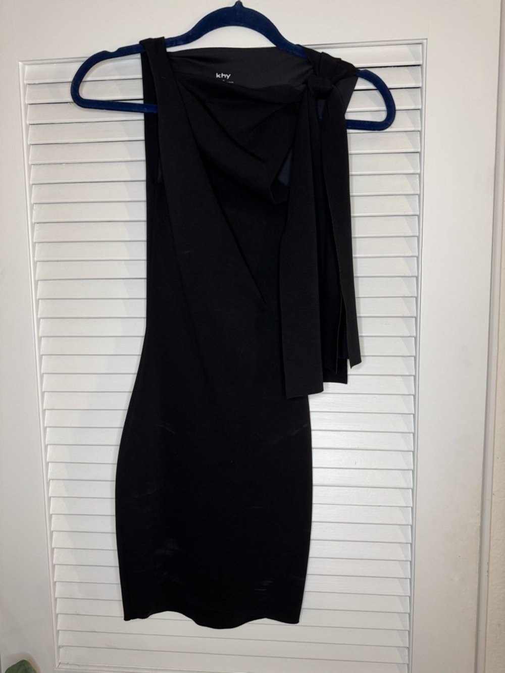 Khy Black One-Shoulder Knot Detail Dress